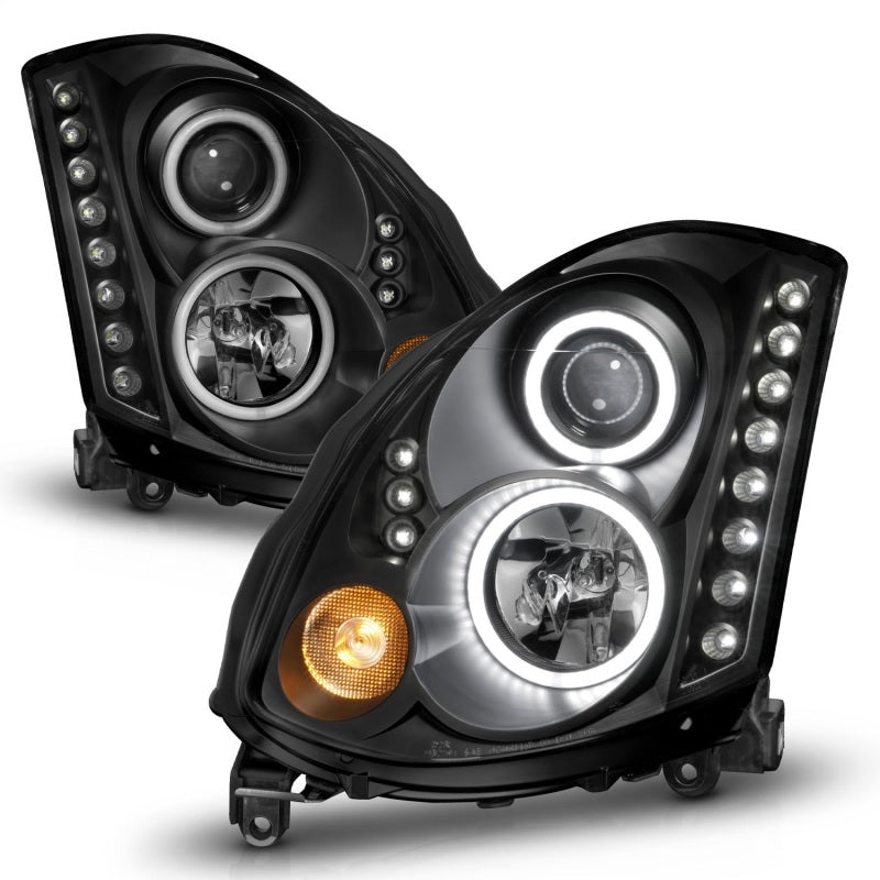 Anzo 2003-2007 Infiniti G35 Projector Headlights w/ Halo Black (CCFL) (HID 121363 Photo - Unmounted