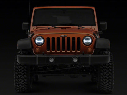 Raxiom07-18 Jeep Wrangler JK LED Halo Projector Headlights- Chrome Housing (Clear Lens) J121872 J121872 Photo - Close Up
