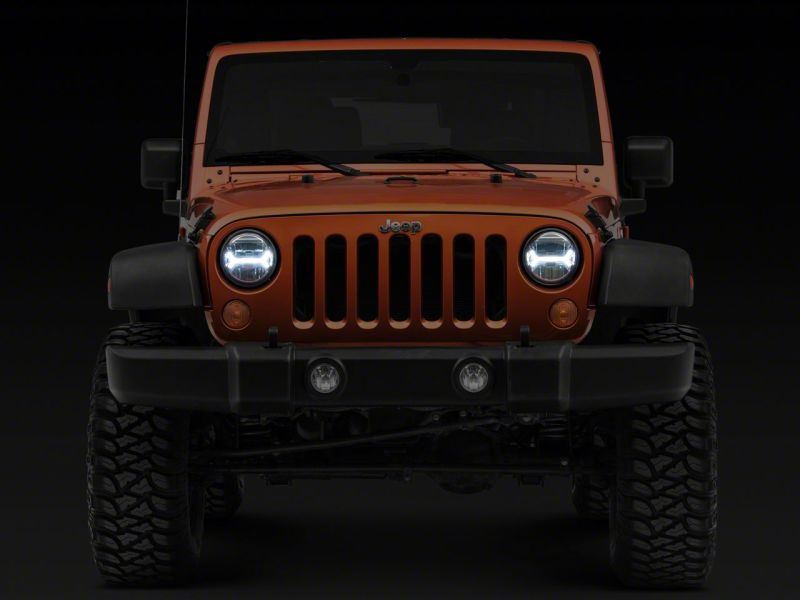 Raxiom07-18 Jeep Wrangler JK LED Halo Projector Headlights- Chrome Housing (Clear Lens) J121872 J121872 Photo - Close Up