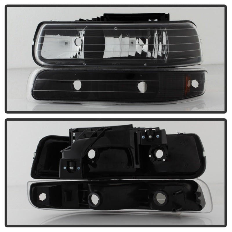 SPYDER Xtune Chevy TahOE 00-06 Amber Crystal Headlights w/ Bumper Lights Black HD-JH-CSIL99-SET-AM-BK 5064219 5064219 Photo - Unmounted