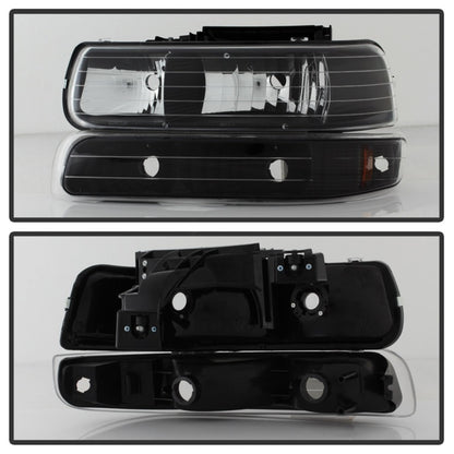 SPYDER Xtune Chevy TahOE 00-06 Amber Crystal Headlights w/ Bumper Lights Black HD-JH-CSIL99-SET-AM-BK 5064219 5064219 Photo - Unmounted