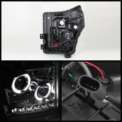 Spyder Ford Super Duty 11-15 Projector Headlights LED Halo DRL Smke Low 9006 PRO-YD-FS11-HL-SM 5070289 5070289 User 1