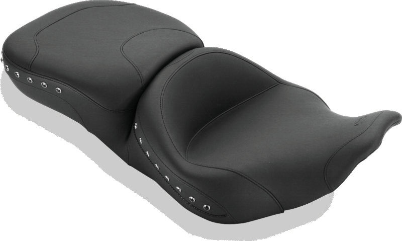 Mustang Motorcycle Mustang 97-07 Harley Rd King, 06-07 Str Glide, 00-05 Eagle Touring 1PC Seat w/Studs - Black 76972 76972 Photo - Primary