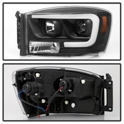 Spyder Dodge Ram 1500 06-08 V2 Projector Headlights - Light Bar DRL - Black (PRO-YD-DR06V2-LB-BK) 5085306 5085306 Photo - Unmounted