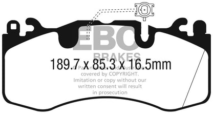 EBC 2016+ Maserati Levante 3.0TT (424) Yellowstuff Front Brake Pads DP42336R DP42336R Photo - Primary