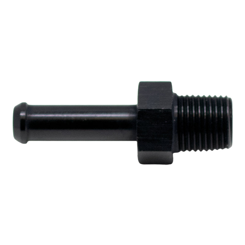 DeatschWerks 1/8in NPT Male Thread 1/4in Hose Barb - Anodized Matte Black 6-02-0915-B 6-02-0915-B Photo - Primary