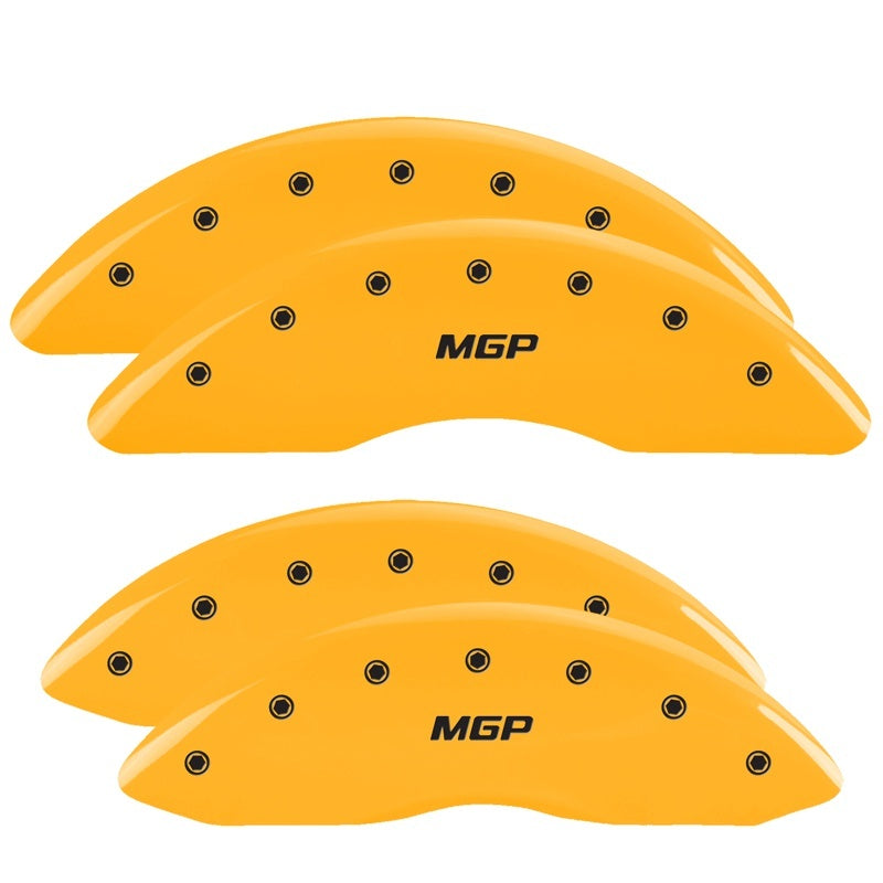 MGP 4 Caliper Covers Engraved Front & Rear MGP Yellow finish black ch 13083SMGPYL 13083SMGPYL Photo - Primary