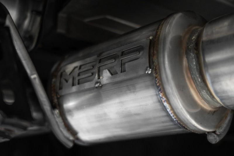 MBRP 2009-2023 Nissan GTR 3.8L Stainless Steel 3.5in Cat-Back, Dual Split Rear Quad Carbon Tips S44073CF S44073CF Photo - Close Up