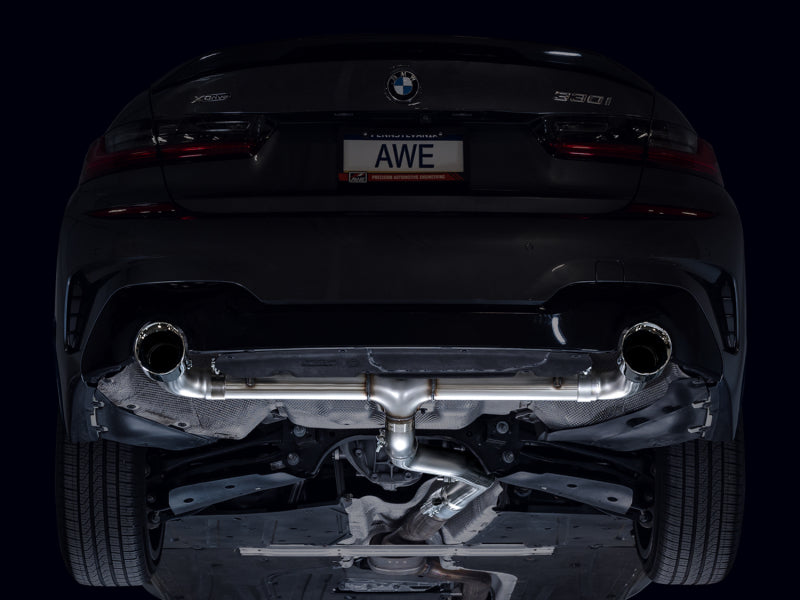AWE Tuning AWE 19-23 BMW 330i / 21-23 BMW 430i Base G2X Track Edition Axle Back Exhaust - Chrome Silver 3020-32429 3020-32429 Photo - Mounted
