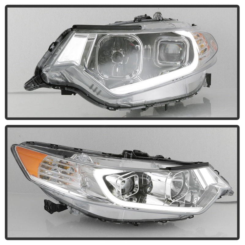 SPYDER xTune 09-14 Acura Projector Headlights - Light Bar DRL - Chrome (PRO-JH-ATSX09-LB-C) 9042225 9042225 Photo - Unmounted