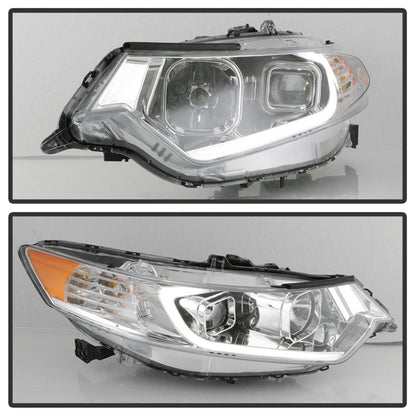 SPYDER xTune 09-14 Acura Projector Headlights - Light Bar DRL - Chrome (PRO-JH-ATSX09-LB-C) 9042225 9042225 Photo - Unmounted