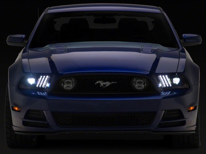 Raxiom 13-14 Ford Mustang LED Projector Headlights SEQL Turn Signals- Blk Housing (Clear Lens) 426686 426686 Photo - Close Up