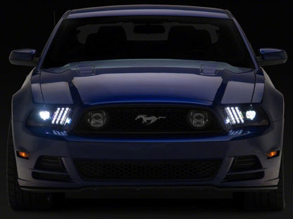 Raxiom 13-14 Ford Mustang LED Projector Headlights SEQL Turn Signals- Blk Housing (Clear Lens) 426686 426686 Photo - Close Up