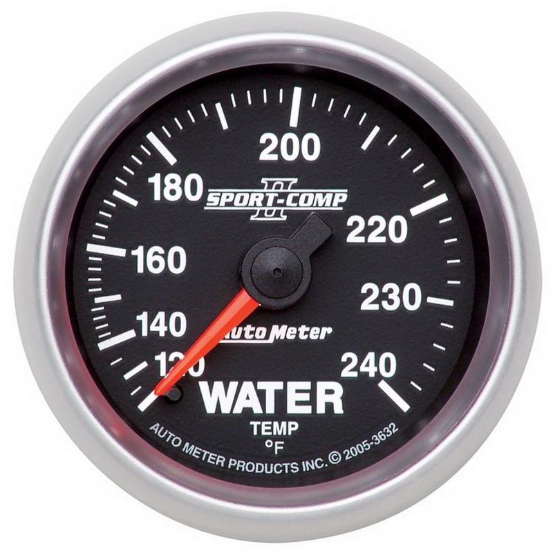 Autometer Gauge, Water Temp, 2 1/16", 120-240 Deg F, Mechanical, Sport-Comp II 3632 Photo - Primary