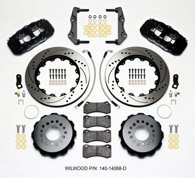 Wilwood AERO4 Rear Kit 14.25in Drilled 2014-Up Challenger w/Lines 140-14068-D 140-14068-D Photo - Primary
