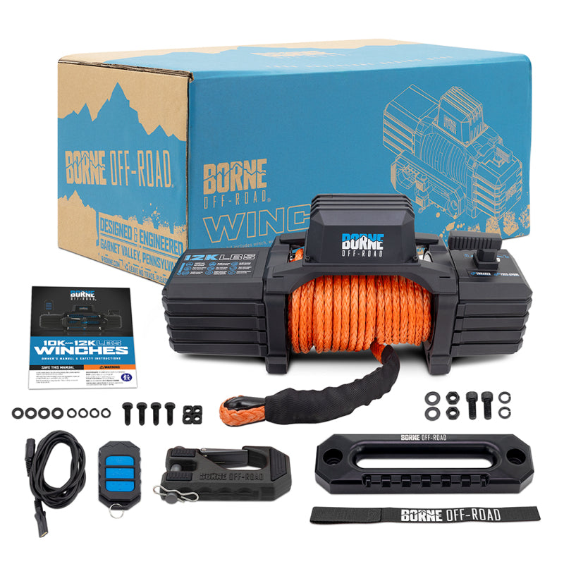 Borne Off-Road 12K Winch - Orange Synthetic Rope BNWN-12-SOR BNWN-12-SOR Photo - Primary