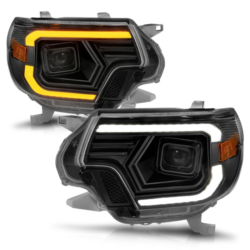 ANZO 12-15 Toyota Tacoma Projector Headlights - w/ Light Bar Switchback Black Housing 111556 111556 Photo - Unmounted