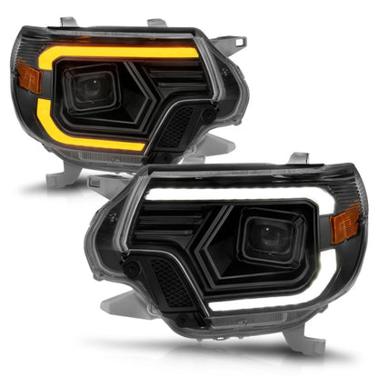 ANZO 12-15 Toyota Tacoma Projector Headlights - w/ Light Bar Switchback Black Housing 111556 111556 Photo - Unmounted