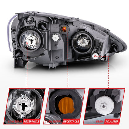 Anzo 2002-2004 Acura Rsx Crystal Headlights Black 121209 Photo - Unmounted