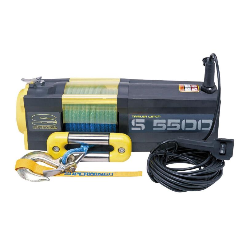 Superwinch 5500 LBS 12 VDC 1/4in x 60ft Synthetic Rope S5500 Winch 1455201 1455201 Photo - Primary