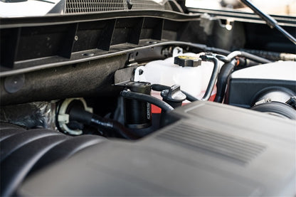 CORSA Performance Corsa 19-22 Silverado/Sierra & 21-22 Tahoe/Suburban/Yukon/Denali Aluminum Oil Catch Can w/ Bracket CC0011 CC0011 Photo - Mounted