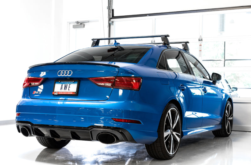 AWE Tuning 17-19 Audi RS3 8V Track Edition Exhaust - Diamond Black Tips RS-Style Tips 3020-33064 3020-33064 Photo - Mounted