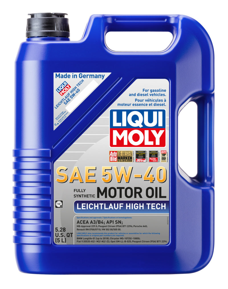 LIQUI MOLY 5L Leichtlauf (Low Friction) High Tech Motor Oil SAE 5W40 2332 2332 Photo - Primary