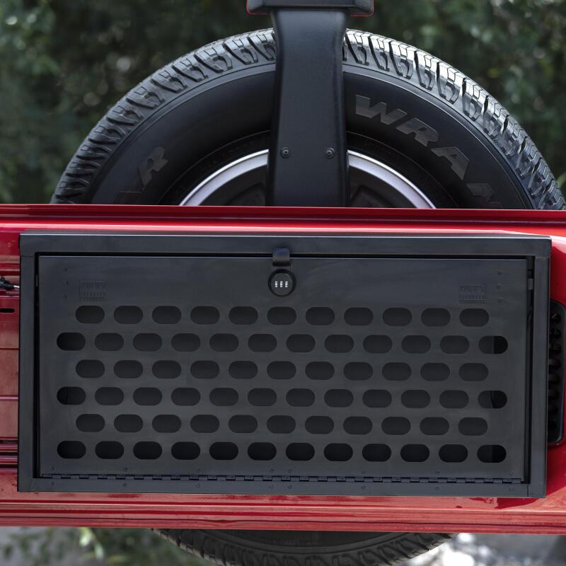 Tuffy Products Tuffy Jeep Wrangler Molle Tailgate Lockbox W/ Combo Lock 366-01-A 366-01-A Photo - Close Up