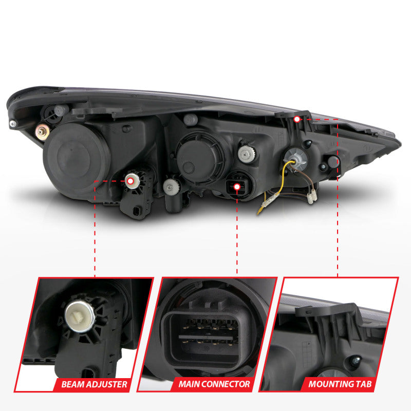 Anzo 2013-2015 Hyundai Genesis Projector Headlights w/ Plank Style Design B 121511 Photo - Unmounted