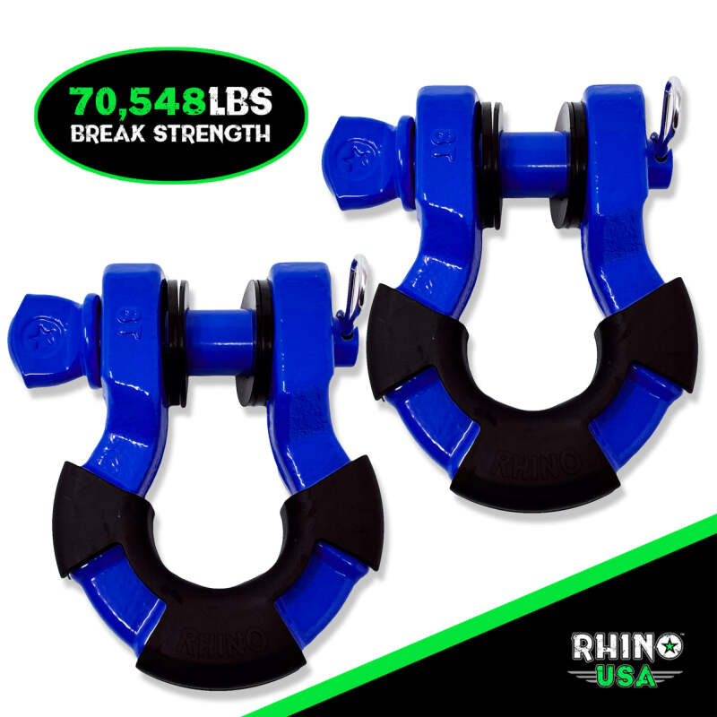 Rhino USA 8T Super Shackle 2-Pack (Blue) SUPERSHACK-BLU SUPERSHACK-BLU Photo - Primary