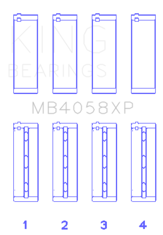 King Engine Bearings King Nissan VQ35DE (Size STDX) Performance Main Bearing Set MB4058XPSTDX MB4058XPSTDX Photo - Primary