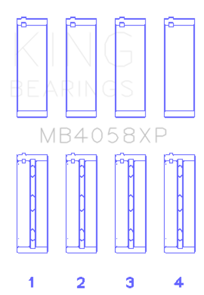 King Engine Bearings King Nissan VQ35DE (Size STDX) Performance Main Bearing Set MB4058XPSTDX MB4058XPSTDX Photo - Primary