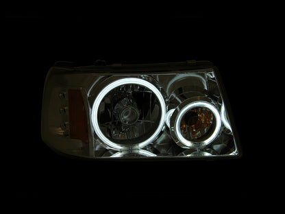 Anzo 2001-2011 Ford Ranger Projector Headlights w/ Halo Chrome (CCFL) 1 pc 111151 Photo - Mounted