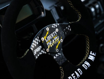 PRP Seats PRP Steering Wheel Center Cap Liberty or Death G100-TR3 G100-TR3 Photo - Close Up