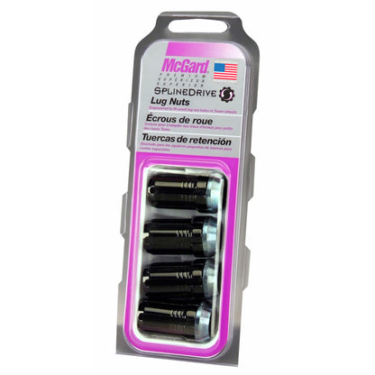 McGard SplineDrive Lug Nut (Cone Seat) M14X1.5 / 1.935in. Length (4-Pack) - Black (Req. Tool) 65310BK 65310BK Photo - Primary