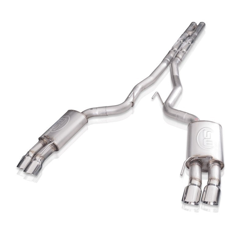Stainless Works 18+ Ford Mustang GT 3in Legend 304SS Catback w/ H-Pipe Quad Polished Tips (No Valve) M18CBHPCL M18CBHPCL Photo - Primary