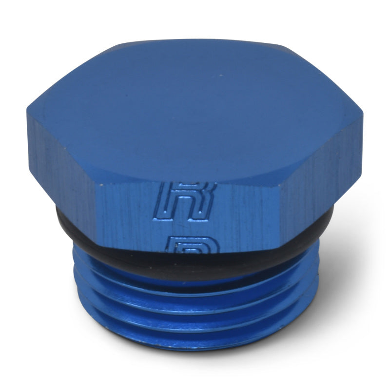 Russell -4 AN Straight Thread Plug Adapter (Blue Finish) 660260 Photo - out of package