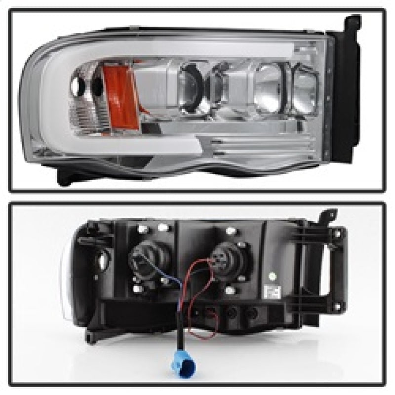 Spyder Dodge Ram 1500 02-05 V2 Projector Headlights - Light Bar DRL - Chrome PRO-YD-DR02V2-LB-C 5084613 5084613 Photo - Unmounted