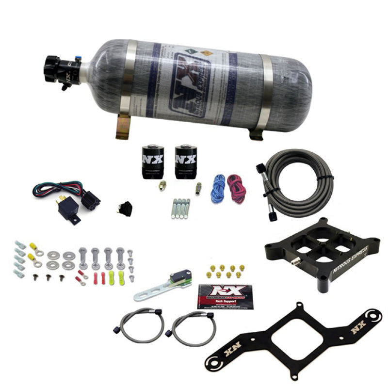 Nitrous Express 4150 Single Entry Crossbar Plate Pro-Power Nitrous Kit (100-500HP) w/Comp Bottle 63540-12 63540-12 Photo - Primary