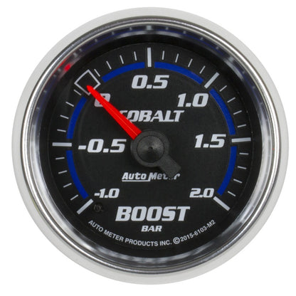 Autometer Cobalt Gauge Vac/Boost 2 1/16in -1 - +2 Bar Mechanical Cobalt 6103-M2 6103-M2 Photo - Primary