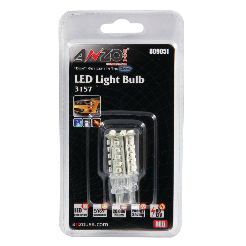 ANZO LED Bulbs Universal 3157 Red - 30 LEDs 2in Tall 809051 809051 Photo - Primary