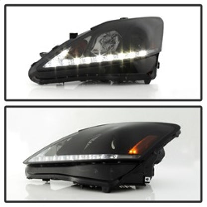 Spyder Lexus IS 250/350 2006-2010 Projector Headlights DRL Black Smoke PRO-YD-LIS06-DRL-BSM 5080073 5080073 Photo - Unmounted