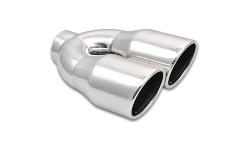 Vibrant 2.5" ID Dual 3.5" OD Round SS Tips (Single Wall, Angle Cut) 1326 Photo - Primary
