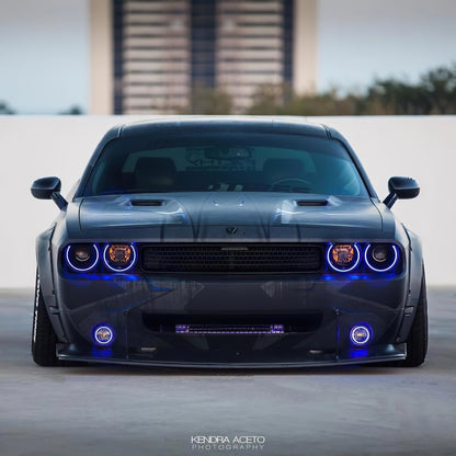 ORACLE Lighting Oracle 08-14 Dodge Challenger Dynamic Surface Mount Headlight/Fog Light Halo Kit COMBO - ColorSHIFT 1458-332 1458-332 Photo - lifestyle view