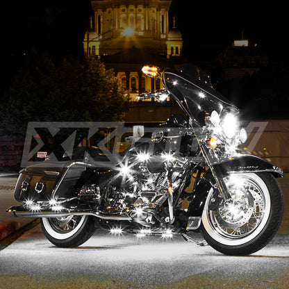 XKGLOW XK Glow Strips Single Color XKGLOW LED Accent Light Motorcycle Kit White - 8xPod + 2x8In XK034001-W XK034001-W User 1