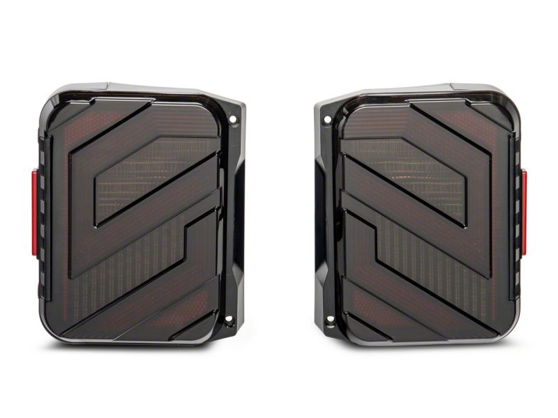 Raxiom 07-18 Jeep Wrangler JK Axial Series Trident LED Tail Lights- Blk Housing (Smoked Lens) J173718 J173718 Photo - Close Up