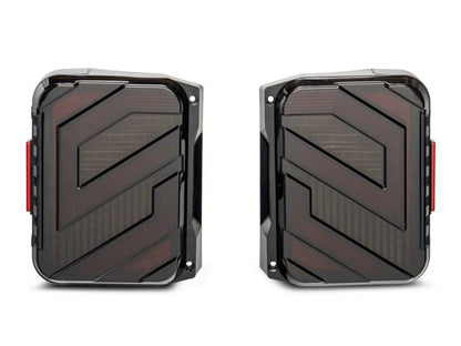 Raxiom 07-18 Jeep Wrangler JK Axial Series Trident LED Tail Lights- Blk Housing (Smoked Lens) J173718 J173718 Photo - Close Up