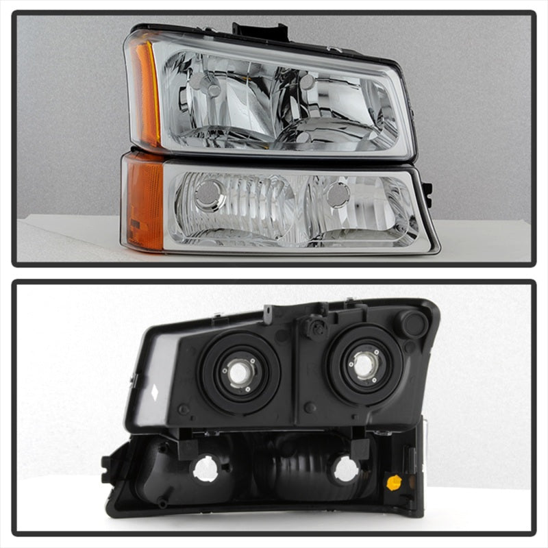 SPYDER Xtune Chevy Silverado 2500HD 03-06 Crystal Headlights w/ Bumper Lights Chrome HD-JH-CSIL03-AM-C-SET 5064912 5064912 Photo - Unmounted