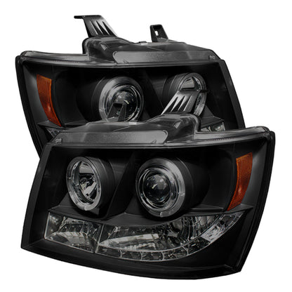 Spyder Chevy Suburban 1500 07-14 Projector Headlights LED Halo LED Blk Smke PRO-YD-CSUB07-HL-BSM 5078346 5078346 Photo - Primary