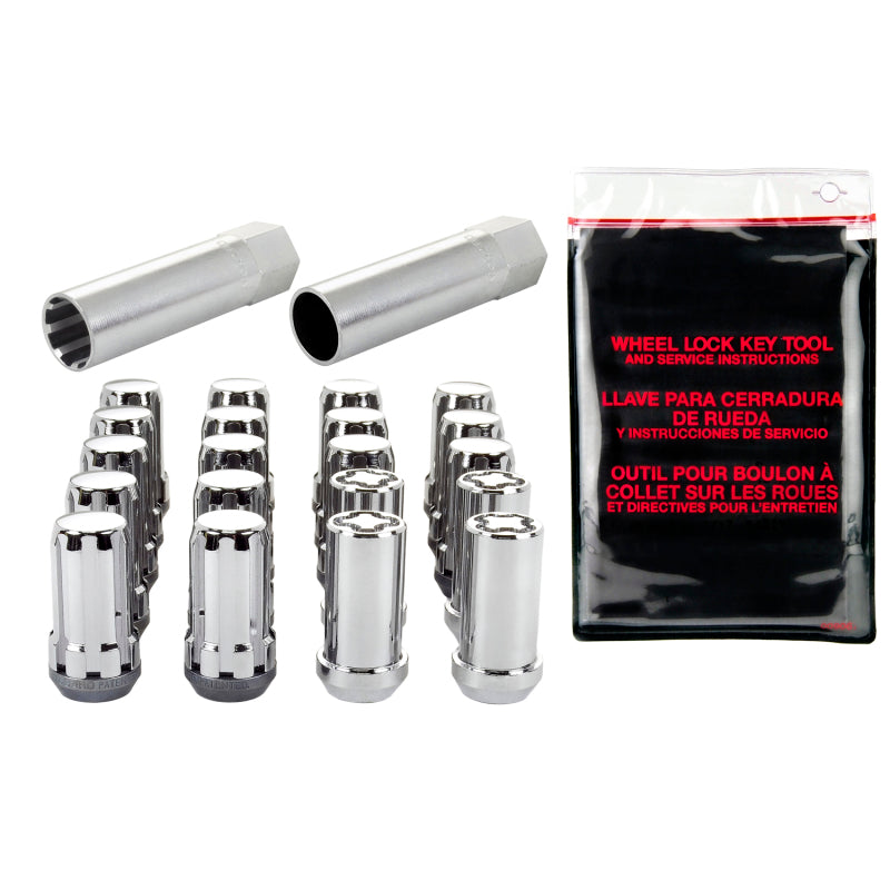 McGard SplineDrive Tuner 5 Lug Install Kit w/Locks & Tool (Cone) M14X1.5 / 1in. Hex - Chrome 65510 65510 Photo - out of package